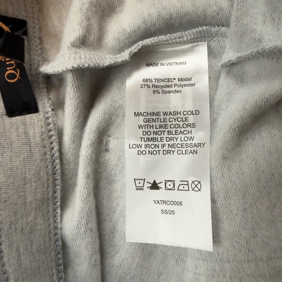 Quince SuperSoft Fleece Cropped Wide Leg Pants Heather Grey Medium NWT LB19583 - Picture 4 of 11